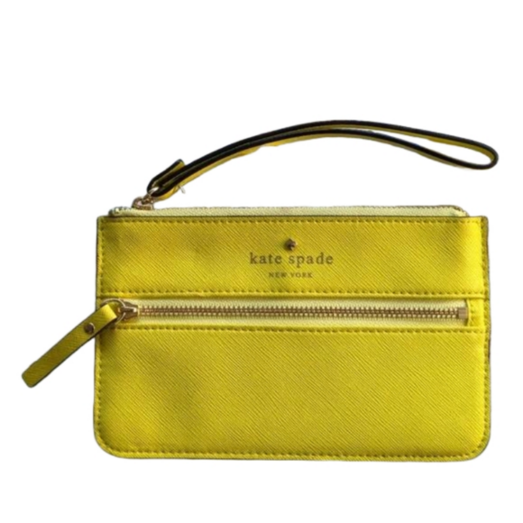 kate spade Handbags - Kate Spade New York Yellow Saffiano Leather Wristlet